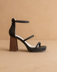 The Aisa | Black 3-strap platform heel *final sale*