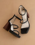 The Aisa | Black 3-strap platform heel *final sale*