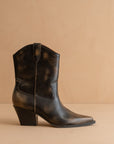The Ames | Brown Short Cowboy Booties