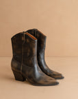 The Ames | Brown Short Cowboy Booties