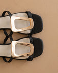 The Amiyah | Black Statement Buckle Sandal *FINAL SALE*