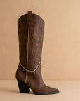 The Ashton | Coffee Cowgirl Boot with Flair *FINAL SALE*