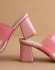 The Bagan | Pink Transparent Sandal Heel *FINAL SALE*