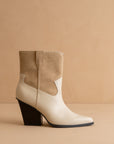 The Brooks | Beige Two Toned Western Cowgirl Bootie *FINAL SALE*