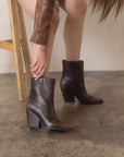 The Brooks | Coffee Two Toned Western Bootie