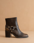 The Cameron | Coffee Heeled Moto Chelsea Boot *final-sale*