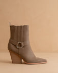 The Carson | Dark Taupe Distressed Leather Moto Bootie *FINAL SALE*