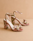 The Celine | Rose Garden Bow Block Heel