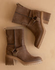 The Clyde | Coffee Moto Inspired Ankle Boot *FINAL SALE*