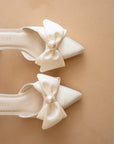 The Colette | Ivory Pearl Bow Bridal Heel