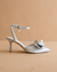 The Colette | Something-Blue Pearl Bow Bridal Heel