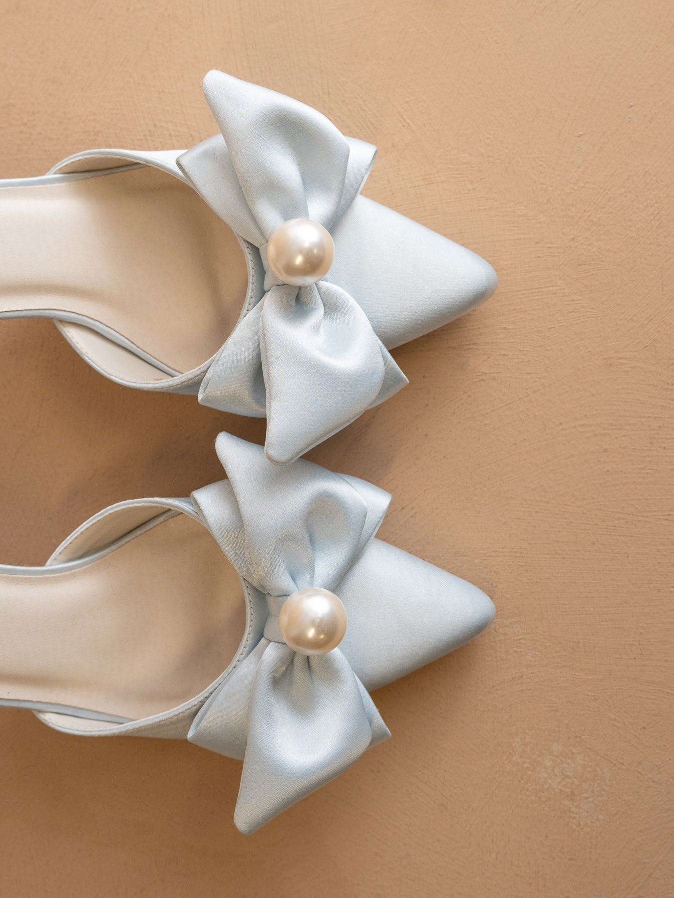 The Colette | Something-Blue Pearl Bow Bridal Heel – Oasis Society
