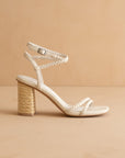 The Colmar | Beige Strappy Raffia Braided Sandal with a Jute Heel