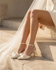 The Colette | Ivory Pearl Bow Bridal Heel