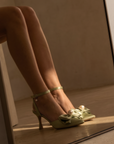 The Colette | Sage Green Pearl Bow Heel