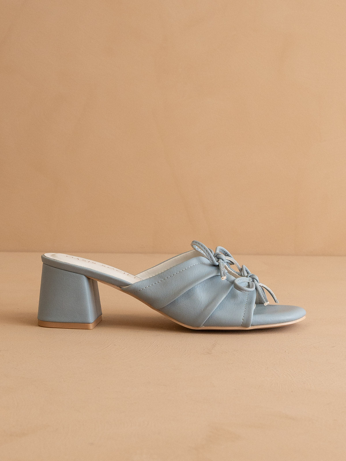 The Emerald | Blue Double Bow Peep Hole Sandal – Oasis Society