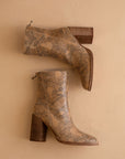The Maxine | Snakeskin Minimal Suede Heel Bootie