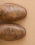 The Maxine | Snakeskin Minimal Suede Heel Bootie