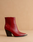 The Frankie | Red Pointed Toe Cap Bootie
