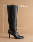 The Vanessa | Black Reptile Print Knee High Boot