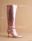 The Vanessa | Metallic Pink Alligator Print Knee High Boot *final sale*