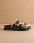 The Gaylen | Black Fleece Lined Slipper Slide * FINAL SALE *