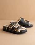 The Gaylen | Black Fleece Lined Slipper Slide * FINAL SALE *