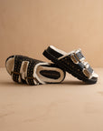 The Gaylen | Black Fleece Lined Slipper Slide * FINAL SALE *