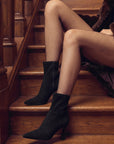 The Goldie | Black Sculpted Heel Bootie