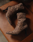 The Goldie | Leopard Print Sculpt Heel Ankle Bootie