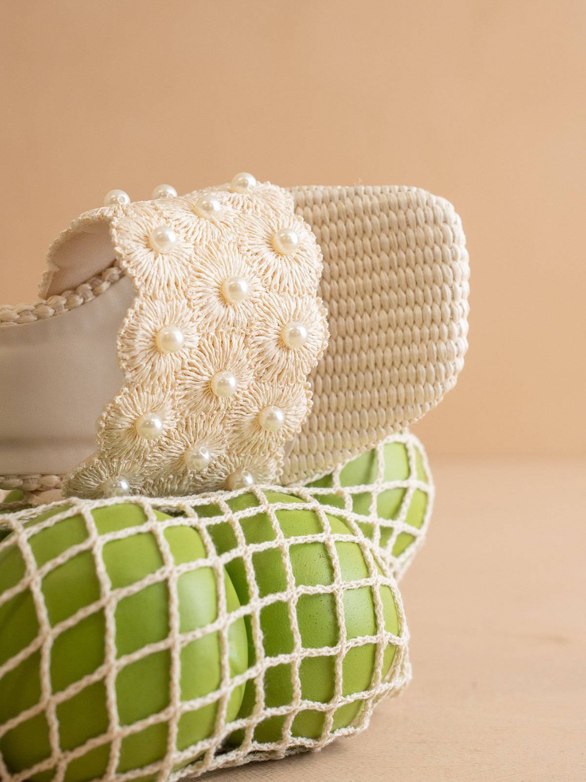 The Holland | Ivory Pearl Raffia Block Heel Mule – Oasis Society