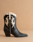 The Houston | Black Layered panel Cowgirl boot *FINAL SALE*
