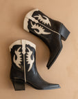 The Houston | Black Layered panel Cowgirl boot *FINAL SALE*
