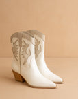 The Houston | White Layered panel Cowgirl boot