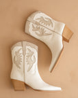 The Houston | White Layered panel Cowgirl boot
