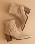 The Jackson | Khaki Pointed Toe Moto Bootie *FINAL SALE*