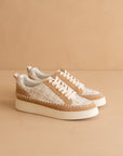 The Janie | Camel Tweed Wrapped Low Tops