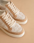 The Janie | Camel Tweed Wrapped Low Tops
