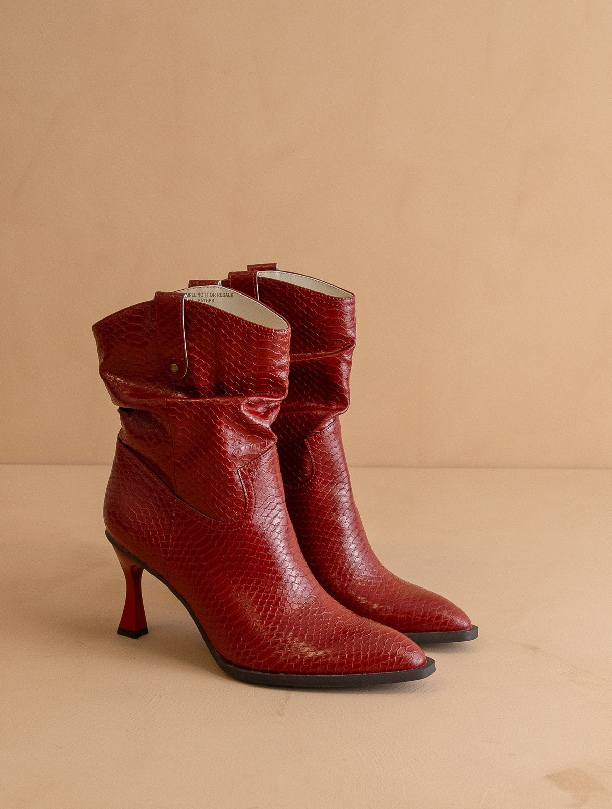 red dress boots womens Agnes Red Leather Western Boot | Ankle Boots