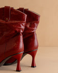 The Jolene | Red Kitten Heeled Western Boot *FINAL SALE*