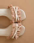 The Julissa | Apricot Romantic Low Heel Sandal *FINAL SALE*