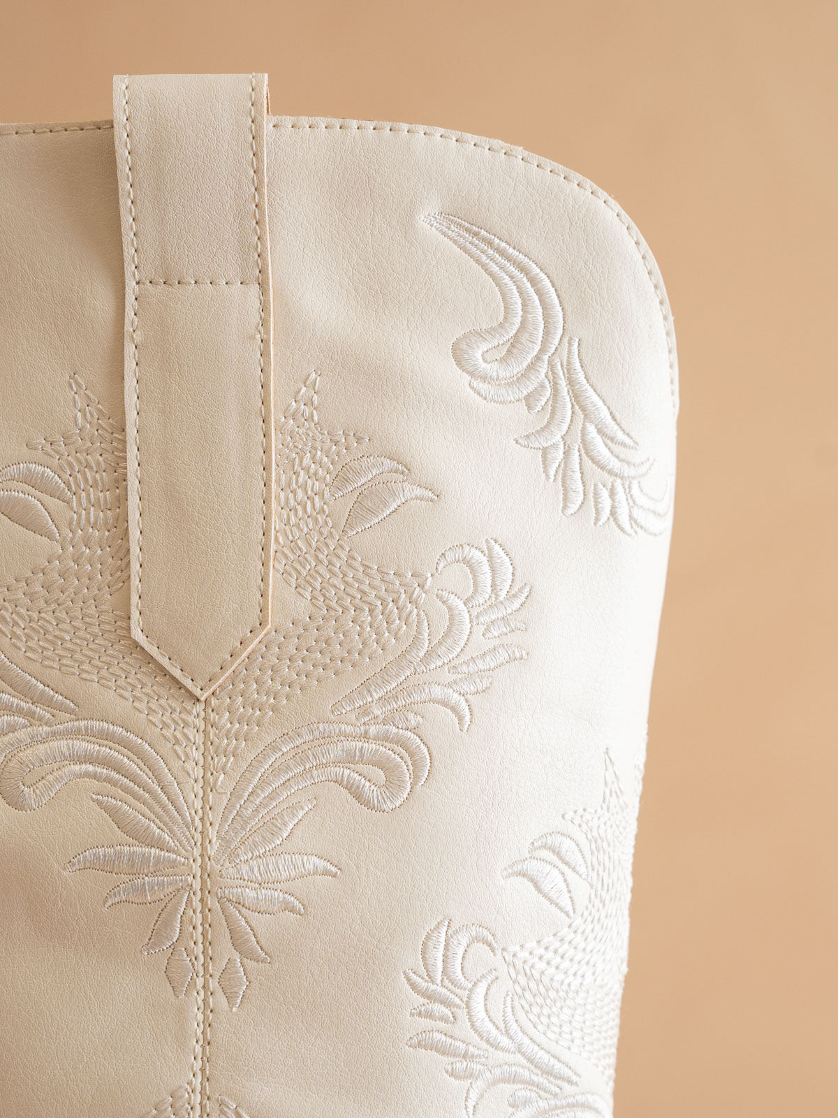 The Kamilla | White on White Embroidered Cowboy Wedding Boot
