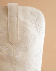 The Kamilla | White on White Embroidered Cowboy Boot For Bridal Or Festival