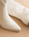 The Kamilla | White on White Embroidered Cowboy Boot For Bridal Or Festival