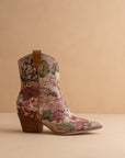 The Karina | Mauve Floral Tapestry Statement Bootie