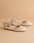 The Laney | Beige Lace Up Ballet Flat