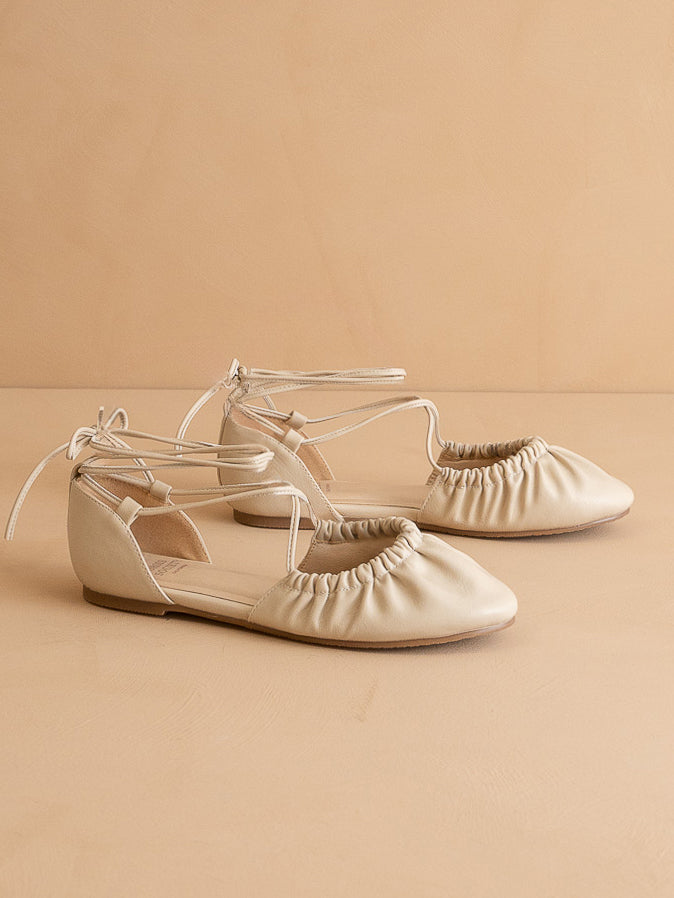 The Laney | Beige Lace Up Ballet Flat 7.5 / Beige The Laney | Beige Lace Up Ballet Flat 7.5 / Beige