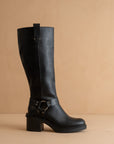 The Leanne | Black Moto Knee High Boot *FINAL SALE*
