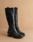 The Leanne | Black Moto Knee High Boot *FINAL SALE*