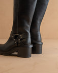 The Leanne | Black Moto Knee High Boot *FINAL SALE*